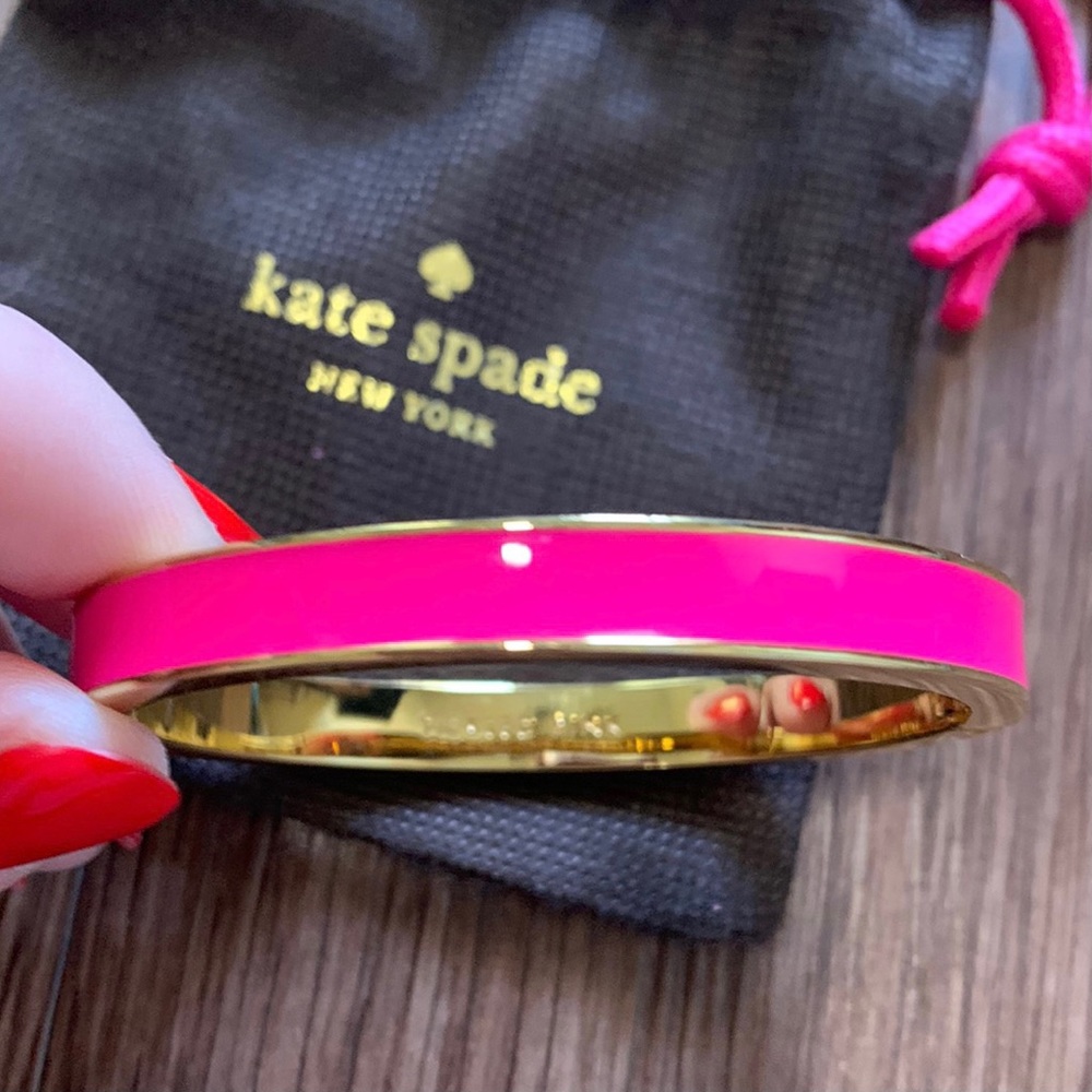 KATE SPADE TICKLED PINK HINGED BANGLE BRACELET